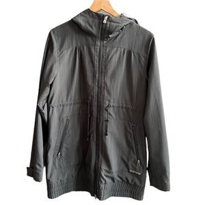 Burton Dryride Softshell Jacket Charcoal Grey Zip Rain Coat Cinched Waist Medium
